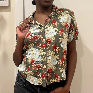 VINTAGE women’s floral button up